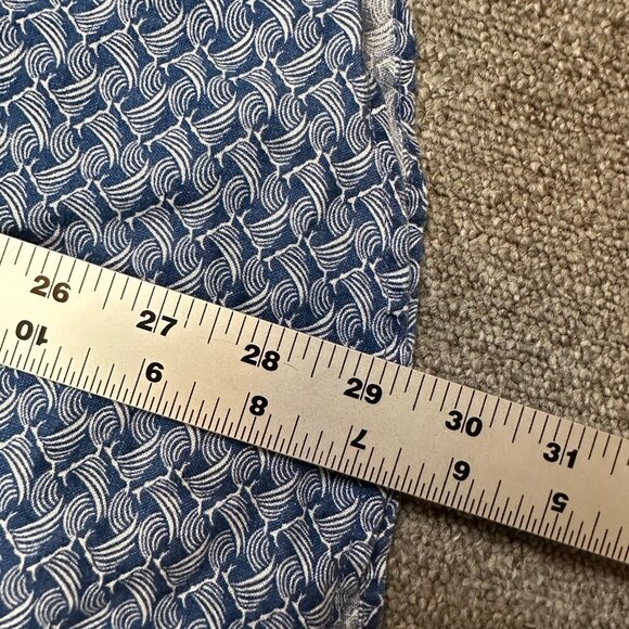 UnTUCKit 100% Linen Waves Print Blue White Button Down Short Sleeve Sz XX-Large - Picture 4 of 5